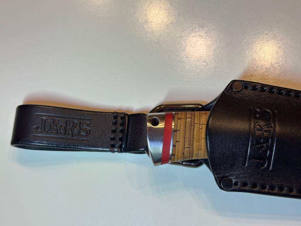 Luchs JARS Messer Birkenrinde / Titan Griff Jagd Outdoor Messer "Red"