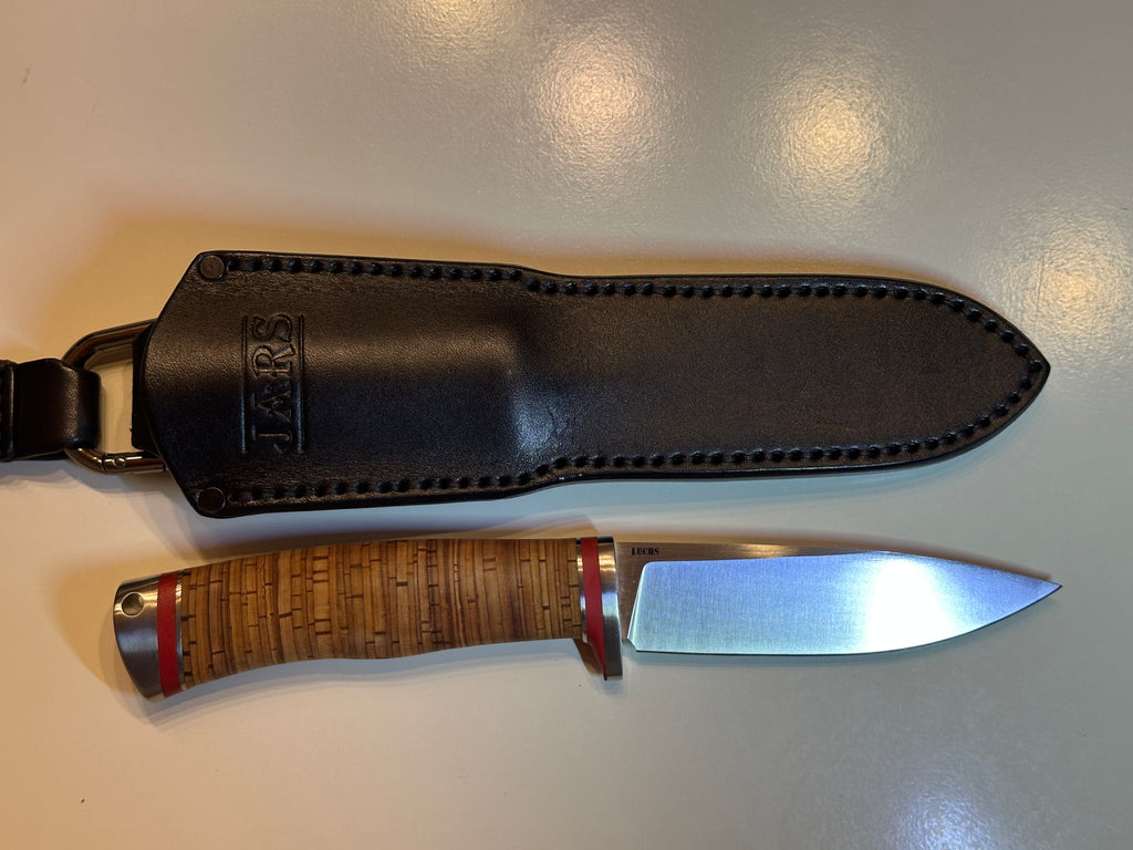 Luchs JARS Messer Birkenrinde / Titan Griff Jagd Outdoor Messer "Red"