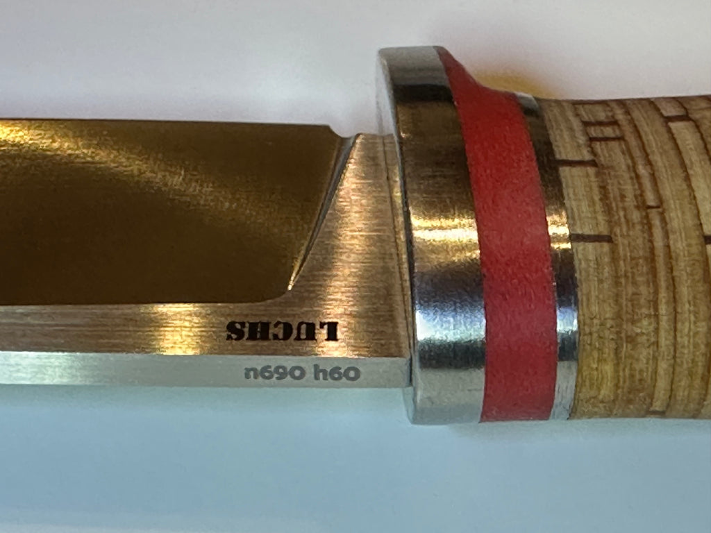 Luchs JARS Messer Birkenrinde / Titan Griff Jagd Outdoor Messer "Red"