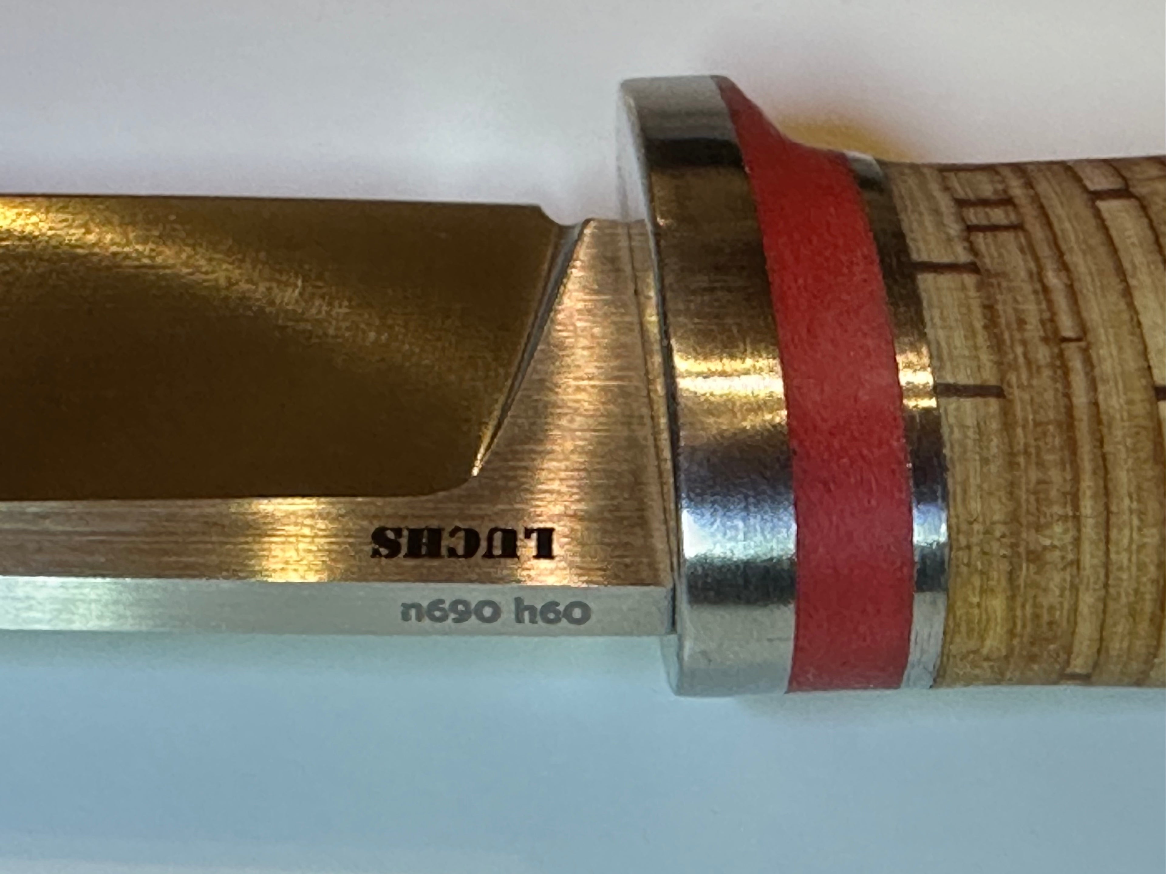 Luchs JARS Messer Birkenrinde / Titan Griff Jagd Outdoor Messer "Red"