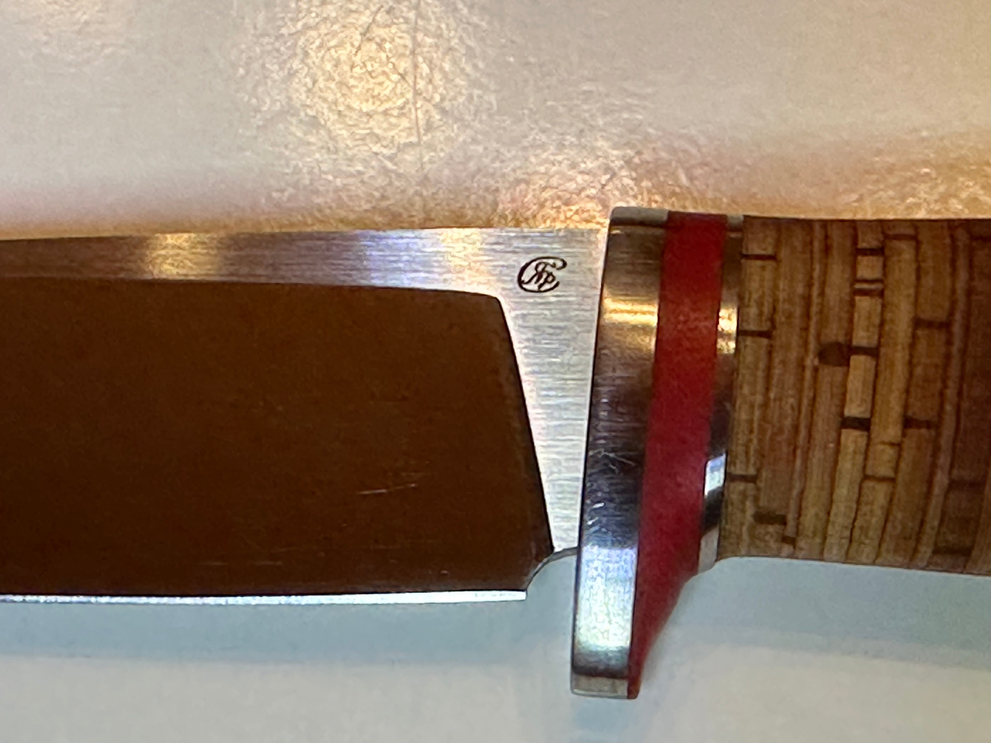 Luchs JARS Messer Birkenrinde / Titan Griff Jagd Outdoor Messer "Red"