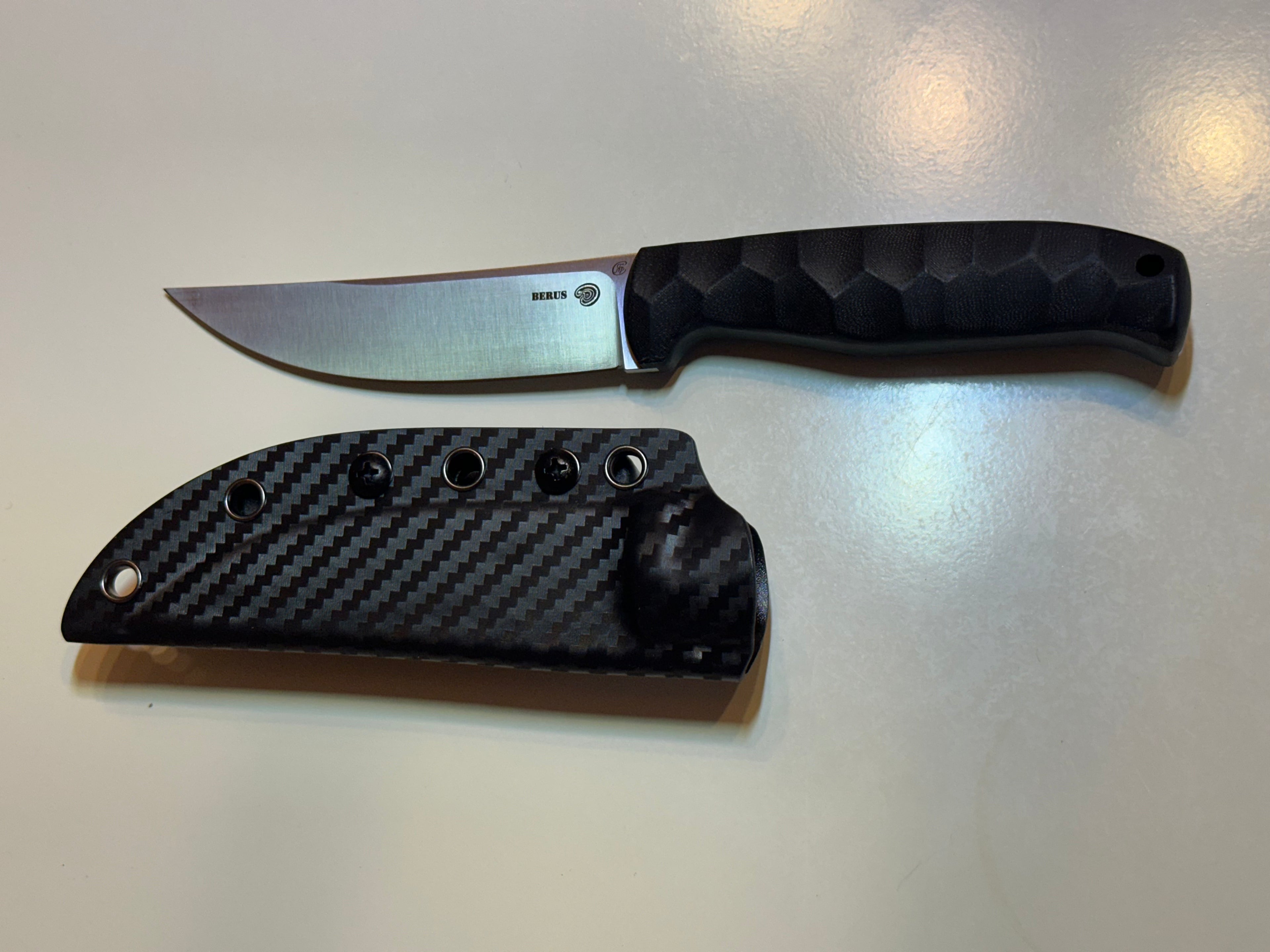 Berus JARS Messer von Jackknife N690 Stahl 60 HRC Brushed Outdoor Jagd Messer Black G10